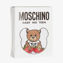 Moschino Baby-طقم تبّان قطن جيرسي لون أبيض للمولودات | Childrensalon Outlet