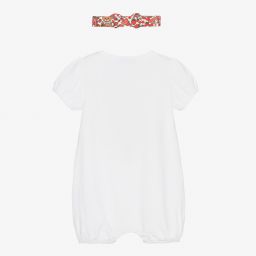 Moschino Baby-طقم تبّان قطن جيرسي لون أبيض للمولودات | Childrensalon Outlet
