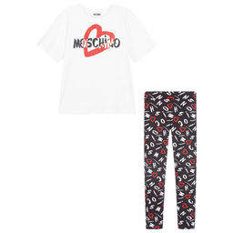 Moschino Кид-Тин-Черно-белый комплект с легинсами | Childrensalon Outlet