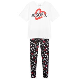 Moschino Кид-Тин-Черно-белый комплект с легинсами | Childrensalon Outlet