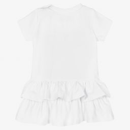 Moschino Baby-White Cotton Jersey Dress | Childrensalon Outlet