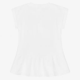 Moschino Baby-White Cotton Jersey Dress | Childrensalon Outlet