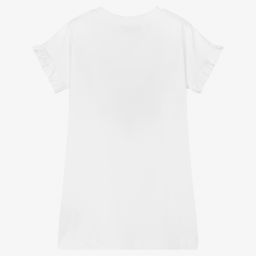 Moschino Kid-Teen-فستان قطن جيرسي لون أبيض | Childrensalon Outlet