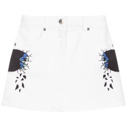 Moschino Кид-Тин-White Cotton Mini Skirt | Childrensalon Outlet