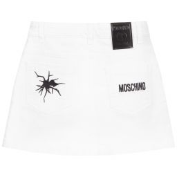 Moschino Кид-Тин-White Cotton Mini Skirt | Childrensalon Outlet