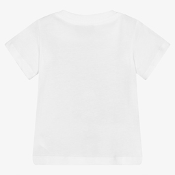 Moschino Малыши-Белая футболка из хлопка с радугой | Childrensalon Outlet