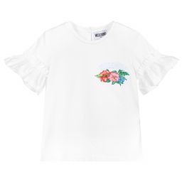 Moschino Кид-Тин-Белая хлопковая футболка | Childrensalon Outlet