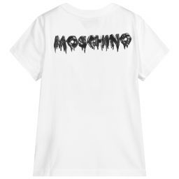 Moschino Кид-Тин-White Cotton T-Shirt | Childrensalon Outlet