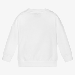 Moschino Baby-سويتشيرت قطن جيرسي لون أبيض للأطفال | Childrensalon Outlet
