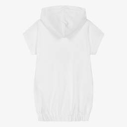 Moschino Kid-Teen-فستان هودي قطن جيرسي لون أبيض | Childrensalon Outlet