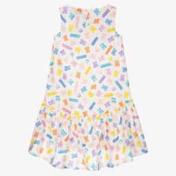 Moschino Kid-Teen-White Teddy Bear Heart Dress | Childrensalon Outlet