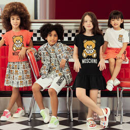 Moschino Kid-Teen-White Teddy Bear Logo Skirt | Childrensalon Outlet