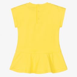 Moschino Малыши-Желтое платье из хлопкового джерси | Childrensalon Outlet