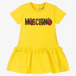 Moschino Baby-Yellow Cotton Jersey Dress | Childrensalon Outlet