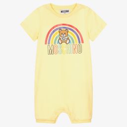 Moschino Baby-Yellow Cotton Logo Shorties | Childrensalon Outlet