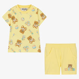 موسكينو Baby-طقم شورت وتوب قطن لون أصفر للأطفال | Childrensalon Outlet