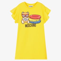 Moschino Kid-Teen-Yellow Teddy Bear Cotton Dress | Childrensalon Outlet