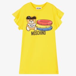 Moschino Kid-Teen-Yellow Teddy Bear Cotton Dress | Childrensalon Outlet