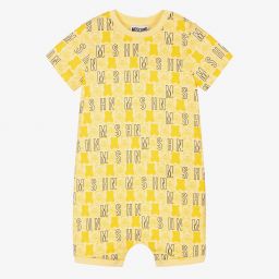 Moschino Baby-تبّان قطن جيرسي لون أصفر للأطفال | Childrensalon Outlet