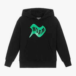 MSGM-Black Cotton Jersey Hoodie | Childrensalon Outlet