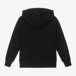 MSGM-Black Cotton Jersey Hoodie | Childrensalon Outlet
