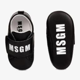 إم إس جي إم-حذاء مرحلة قبل المشي جلد لون أسود للأطفال | Childrensalon Outlet