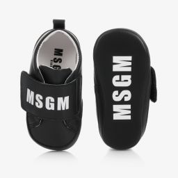 إم إس جي إم-حذاء جلد لمرحلة قبل المشي لون أسود للأطفال | Childrensalon Outlet