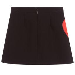 MSGM-Black & Red Heart Skirt | Childrensalon Outlet