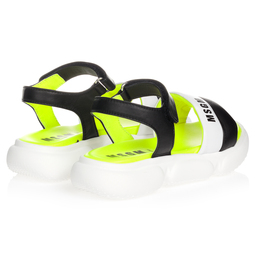 MSGM-Black & White Logo Sandals | Childrensalon Outlet