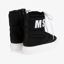 MSGM-Black & White Logo Snow Boots | Childrensalon Outlet