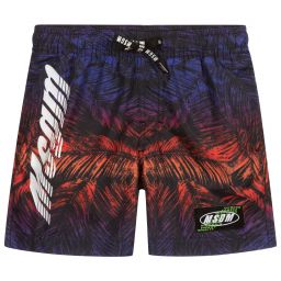 MSGM-Blue & Orange Logo Swim Shorts | Childrensalon Outlet