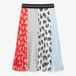 MSGM-Blue Paisley Taffeta Skirt | Childrensalon Outlet