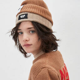 إم إس جي إم-قبعة بيني مزيج صوف بكر لون بيج للأولاد | Childrensalon Outlet