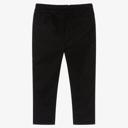 MSGM-Boys Black Cotton Logo Trousers | Childrensalon Outlet