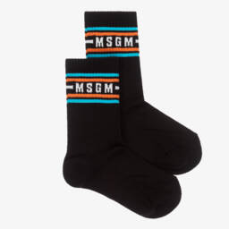 MSGM-Boys Black Logo Ankle Socks | Childrensalon Outlet