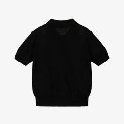 MSGM-Boys Black Soft Knit Polo | Childrensalon Outlet