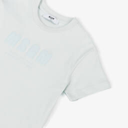 MSGM-Boys Blue Soft Cotton Tee | Childrensalon Outlet