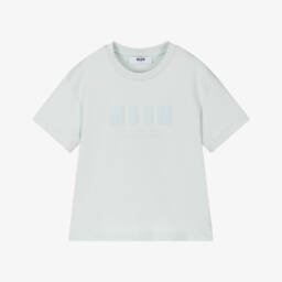 MSGM-Boys Blue Soft Cotton Tee | Childrensalon Outlet
