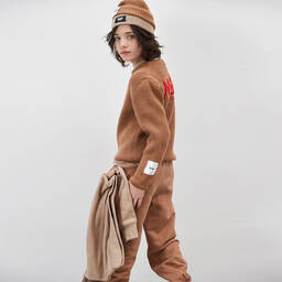 MSGM-Boys Brown Wool Knit Jumper | Childrensalon Outlet