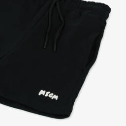 MSGM-Boys Classic Black Cotton Shorts | Childrensalon Outlet