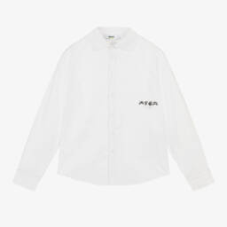 MSGM-Boys Classic White Poplin Shirt | Childrensalon Outlet