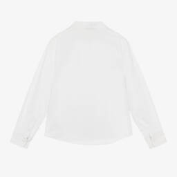 MSGM-Boys Classic White Poplin Shirt | Childrensalon Outlet