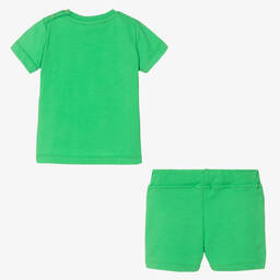 MSGM-Boys Green Cotton Varsity Shorts Set | Childrensalon Outlet