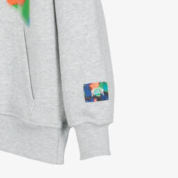 MSGM-Boys Grey Cotton Hoodie | Childrensalon Outlet