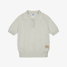 MSGM-Boys Grey Soft Knit Polo | Childrensalon Outlet