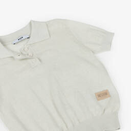 MSGM-Boys Grey Soft Knit Polo | Childrensalon Outlet