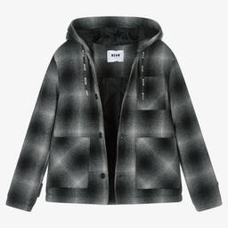 MSGM-Серо-белая куртка в клетку | Childrensalon Outlet