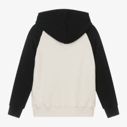 MSGM-Boys Ivory Cotton Hoodie | Childrensalon Outlet