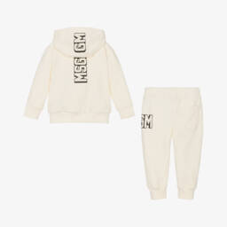 MSGM-Boys Ivory Hooded Tracksuit | Childrensalon Outlet