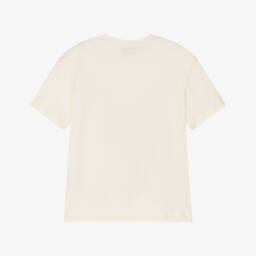 MSGM-Boys Ivory Logo Cotton Tee | Childrensalon Outlet